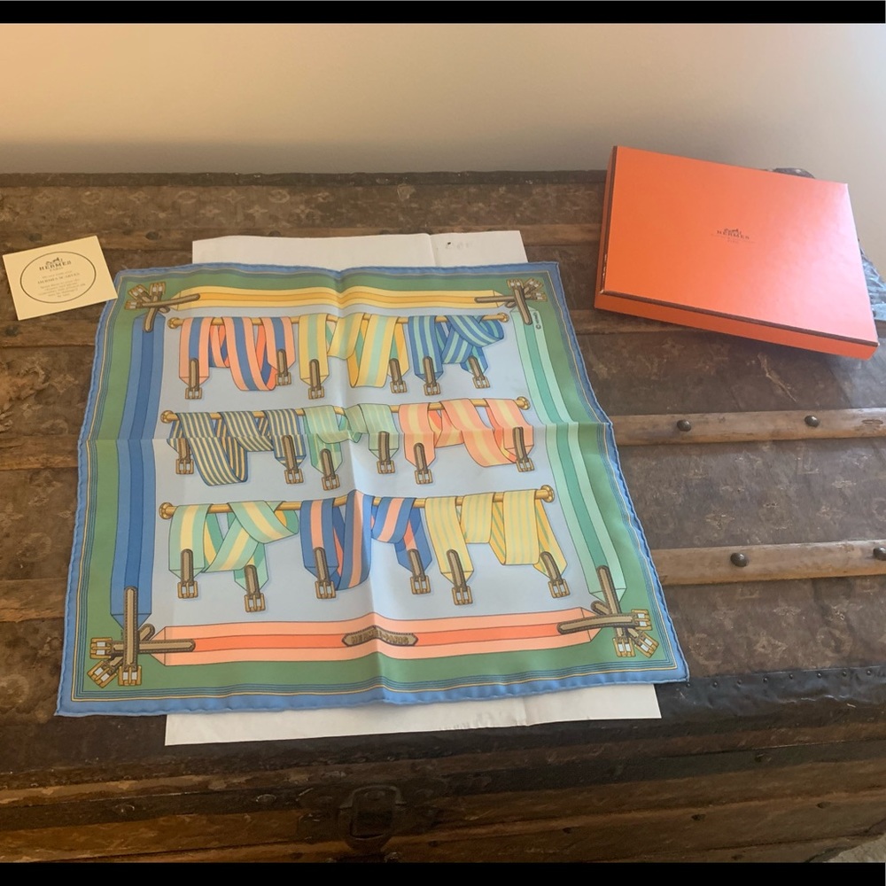 Hermès Sangles Scarf / Pocket Square 45